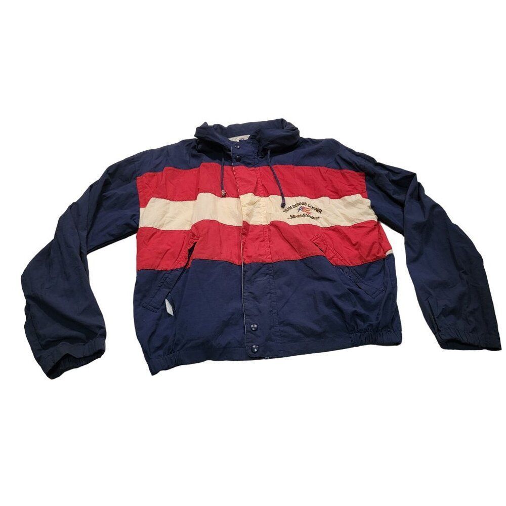 Vintage Stars & Stripes Windbreaker Men Sz‎ XL Full Zip Dennis Conner Outerwear